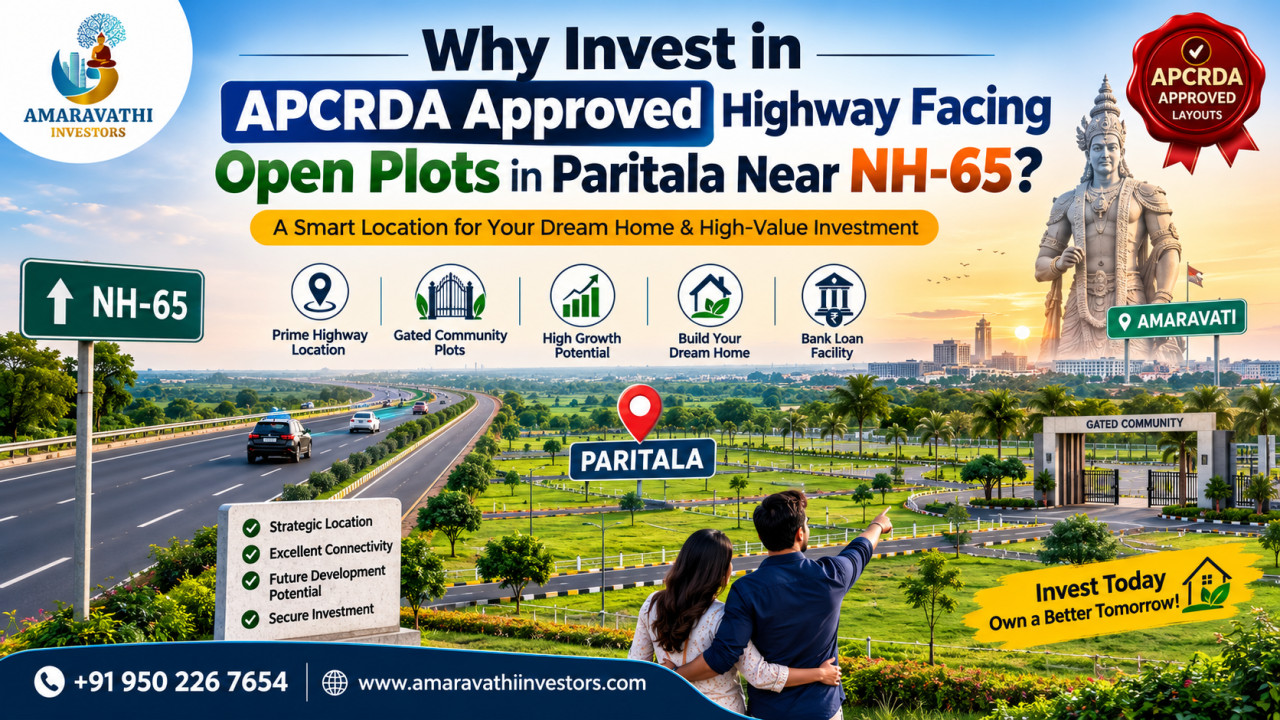 Why Invest in APCRDA Approved Highway Facing Open Plots in Paritala Near NH-65?